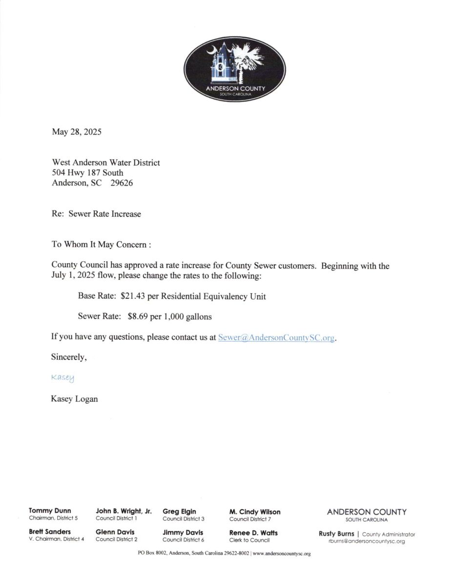 2025 County Sewer Rate Increase