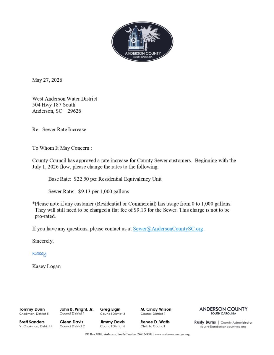 County Sewer Rate 2026